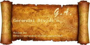 Gerendai Alvián névjegykártya